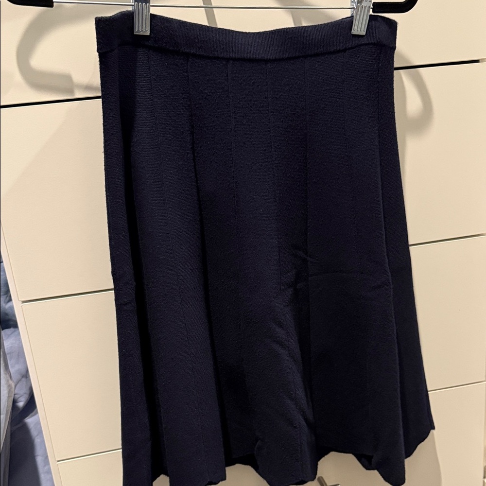 Saks Fifth Avenue navy blue knit Skater Skirt